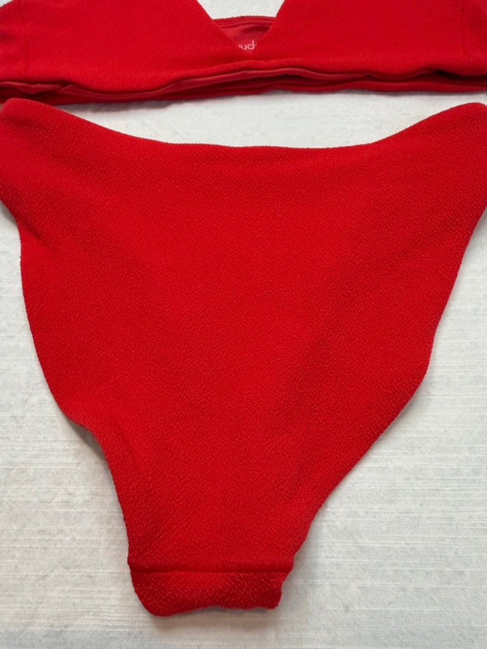 Nuuds Vibrant Red Bikini Top medium & bottom XS - Picture 5 of 7